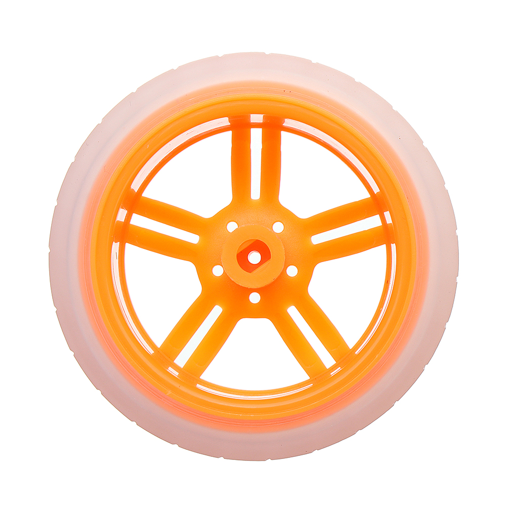 3-6v TT Motor + Rubber Wheel Blue/Orange Color DIY Kit For Arduino Smart Chassis Car Accessories 21