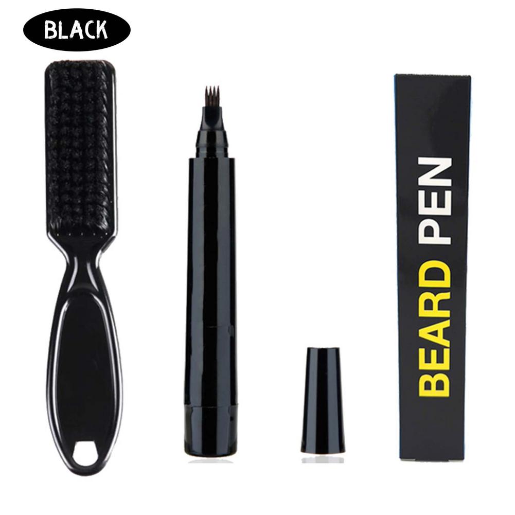 Beard Pen Beard Filler Pencil And Brush Beard Enhancer Waterproof Moustache Coloring Shaping Tools Hair Pencil