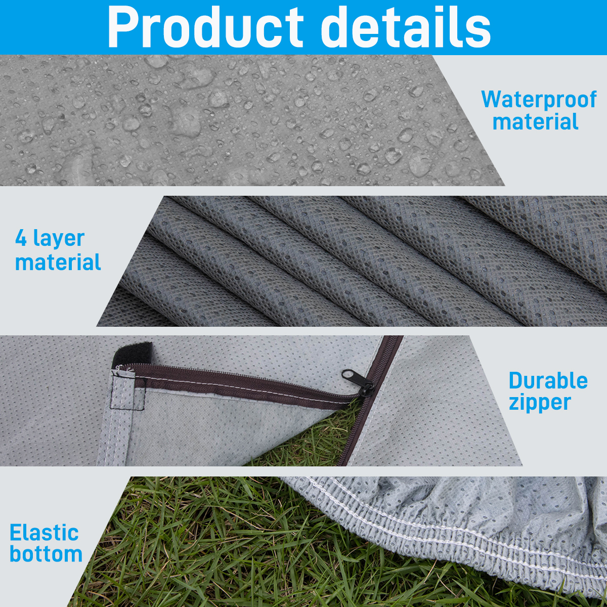 ELUTO 4 Layers Waterproof Travel Trailer RV Cover Protect Non-woven For 27'-30' Camper