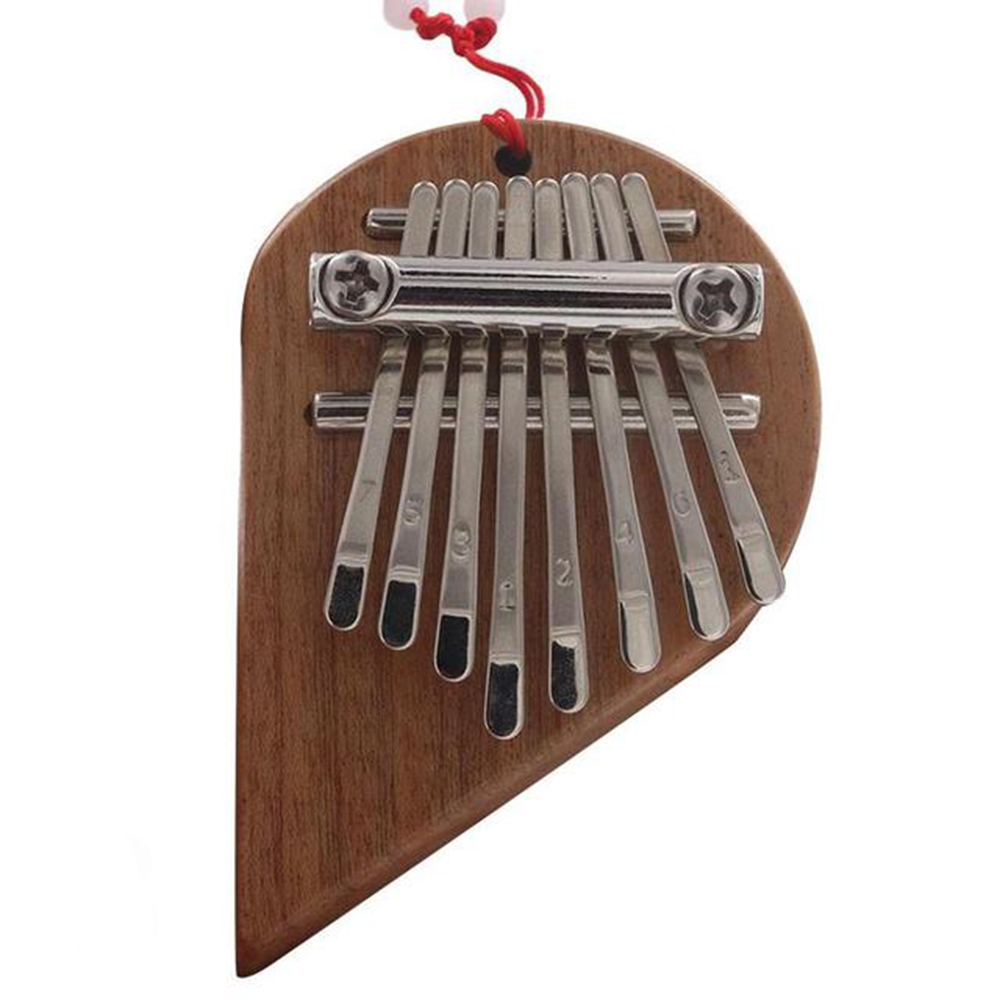 8 Tone Mini Kalimba Mini Love Heart Shape Thumb Piano Wood + Metal Material Kalimba For Beginners/Gifts