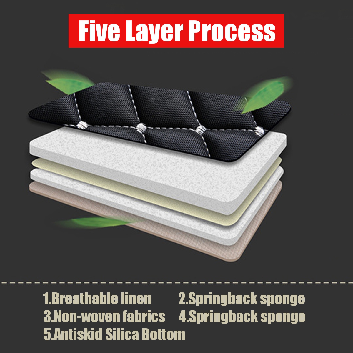 Front Car Seat Cushion Linen With Storage Bag Breathable 6 Colors Universal