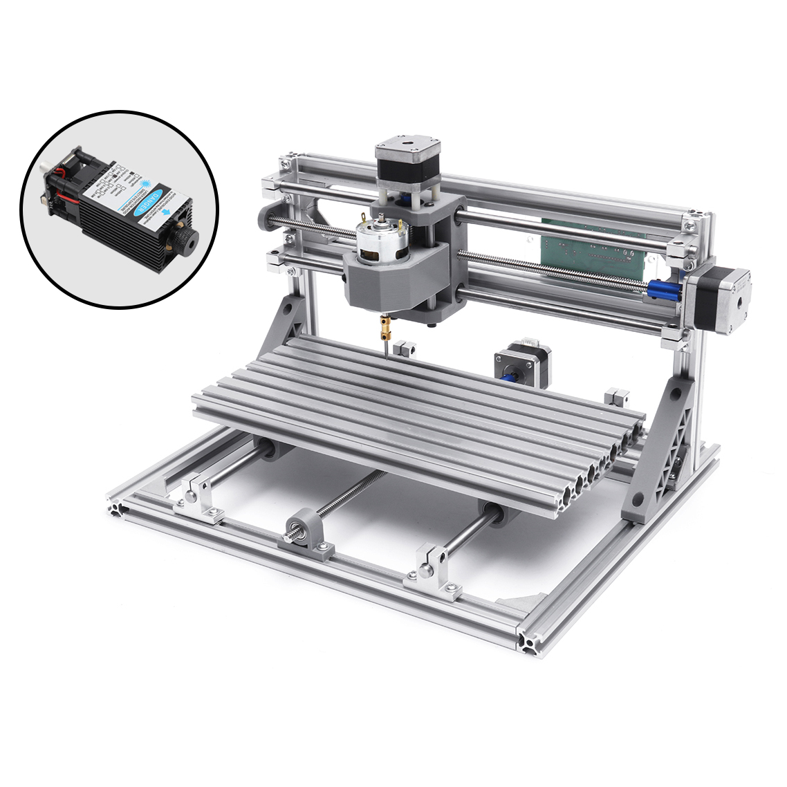 3018 3 Axis Mini DIY CNC Router w/ 2500mW Laser Module Wood Engraving Cutting Milling Engraver Machine 100