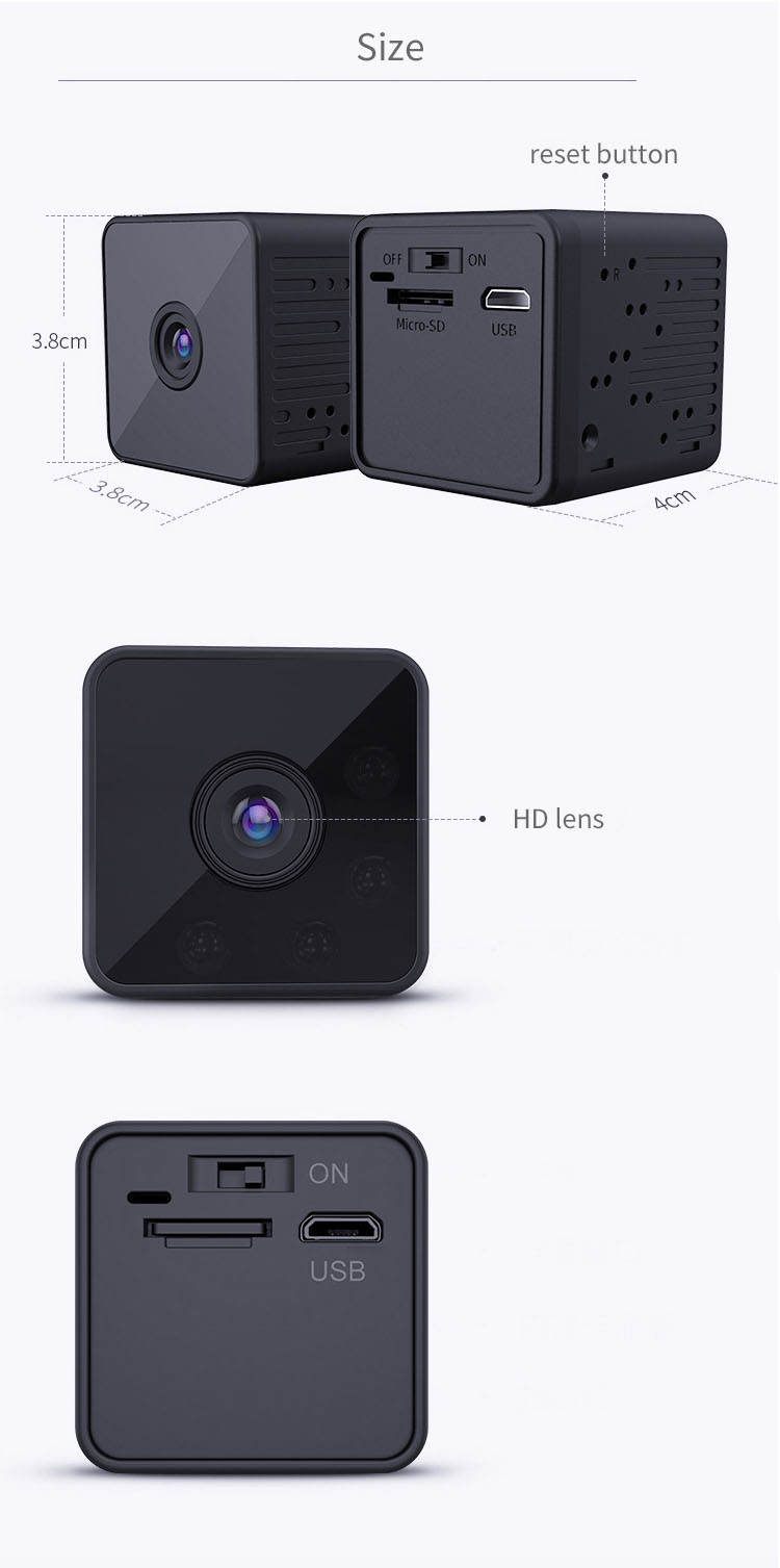 Xiaovv V380-W2 1080P Smart Wireless Battery Mini IP Camera AP Wireless Connect IP Camera AI Moving Detection Infrared Night Vision Baby Monitors