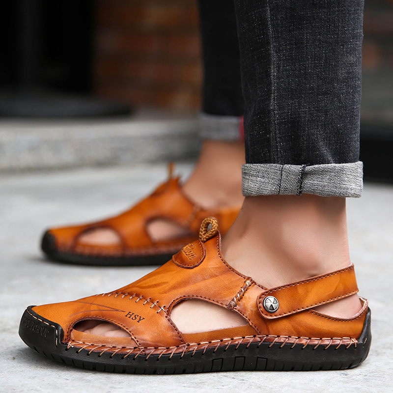 Menico Hand Stitching Leather Sandals 