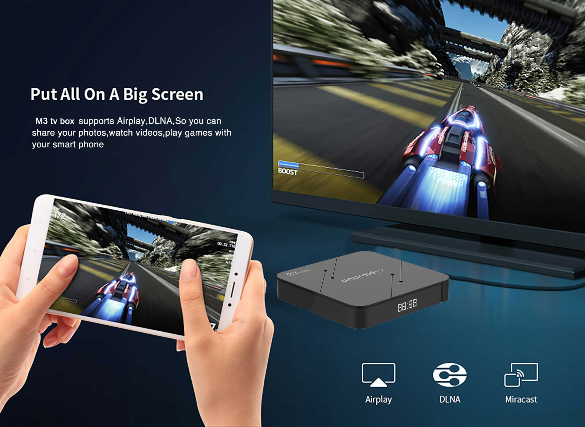 G7mini Android 11 System Dual Band WIFI Bluetooth 5.0 5G-WIFI 2+16G TV Box Set Top Box