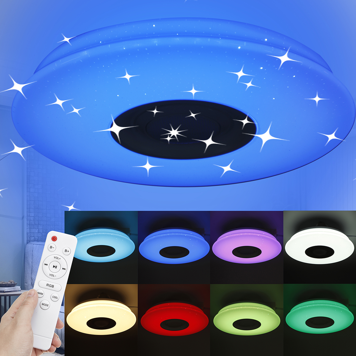 RGB Intelligent LED Audio Light 36cm 110V/220V 36W Smart Control bluetooth WIFI RGB 3D Surround Sound Lights Support Amazon Google and Other Smart Audio