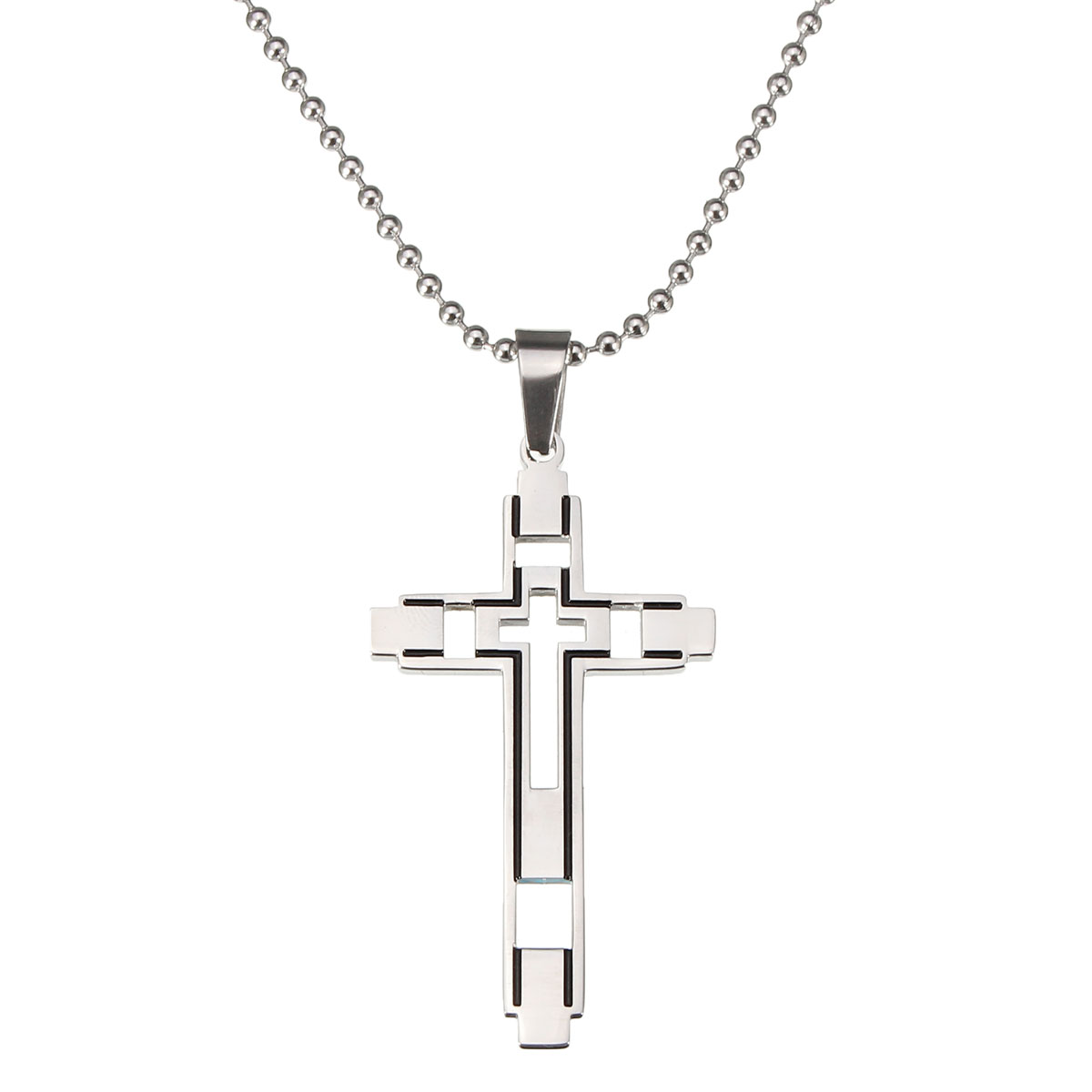 

Серебряный крест Кулон Цепь унисекс Шарм Ожерелье из нержавеющей стали