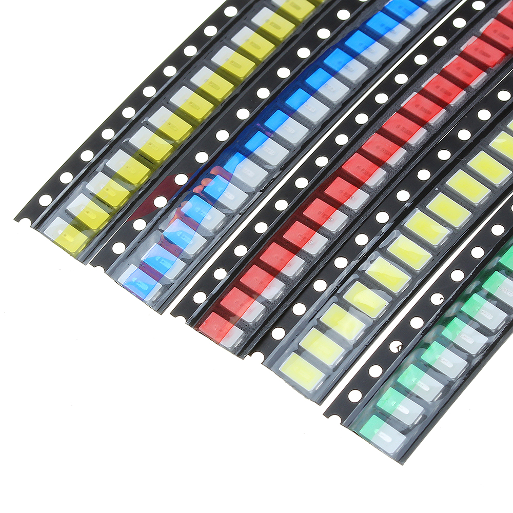 100Pcs 5 Colors 20 Each 5730 LED Diode Assortment SMD LED Diode Kit Green/RED/White/Blue/Yellow 31