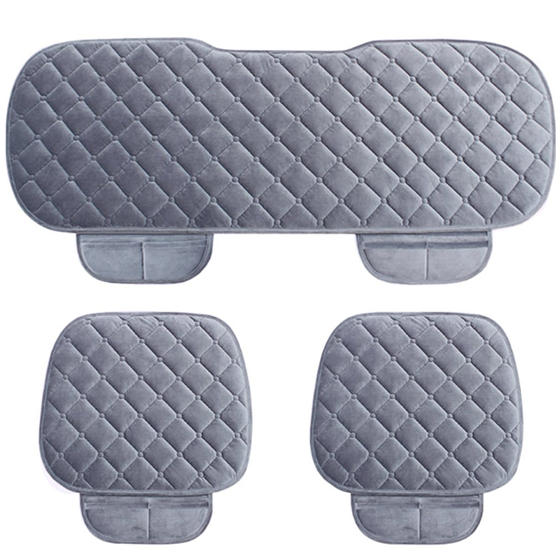 3PCS Universal  Seat Covers Thicken Cushion Front Rear Protector Nonslip