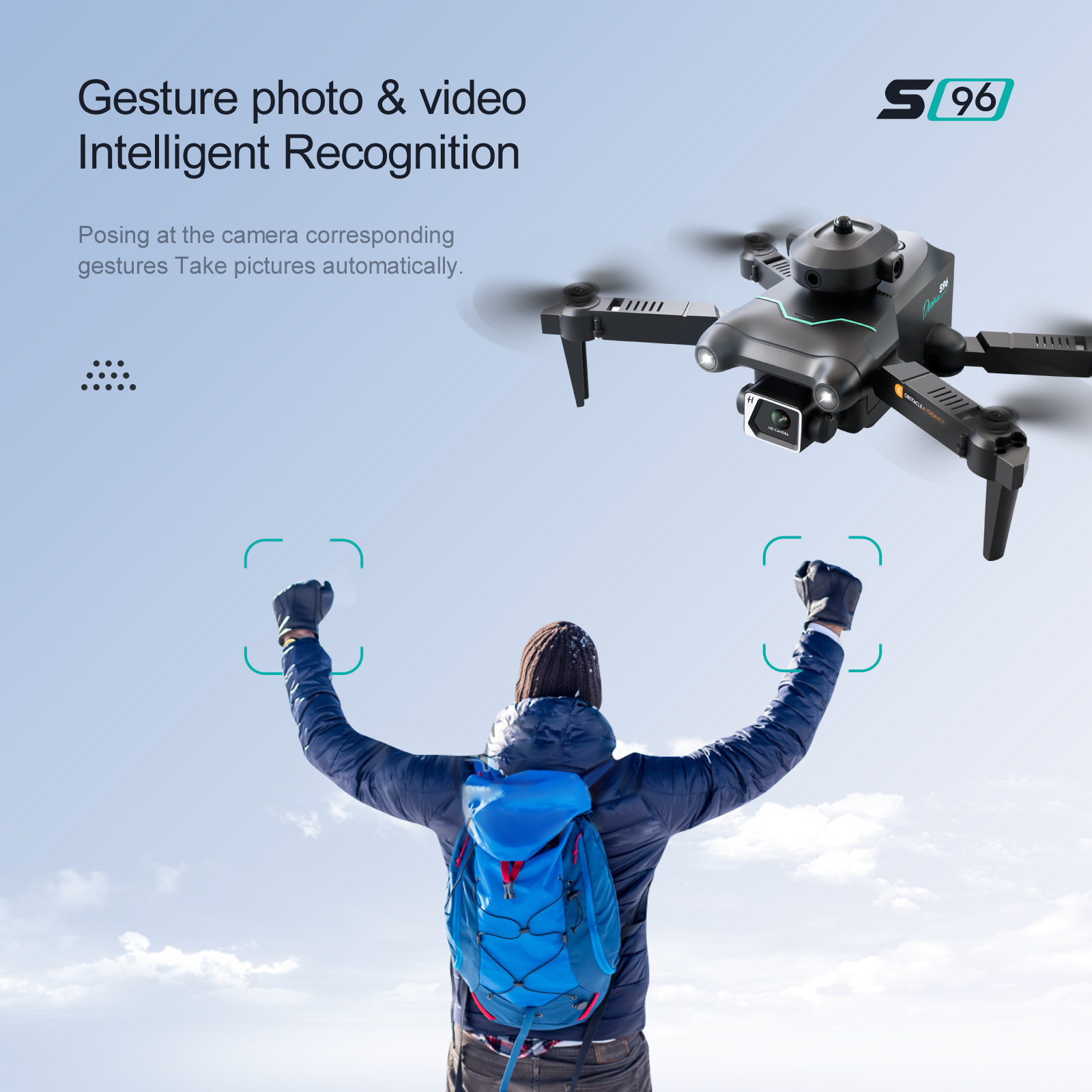 S96 WiFi FPV with 4K HD Dual Camera Obstacle Avoidance Optical Flow Positioning Foldable Integrated Storage RC Drone Quadcopter RTF