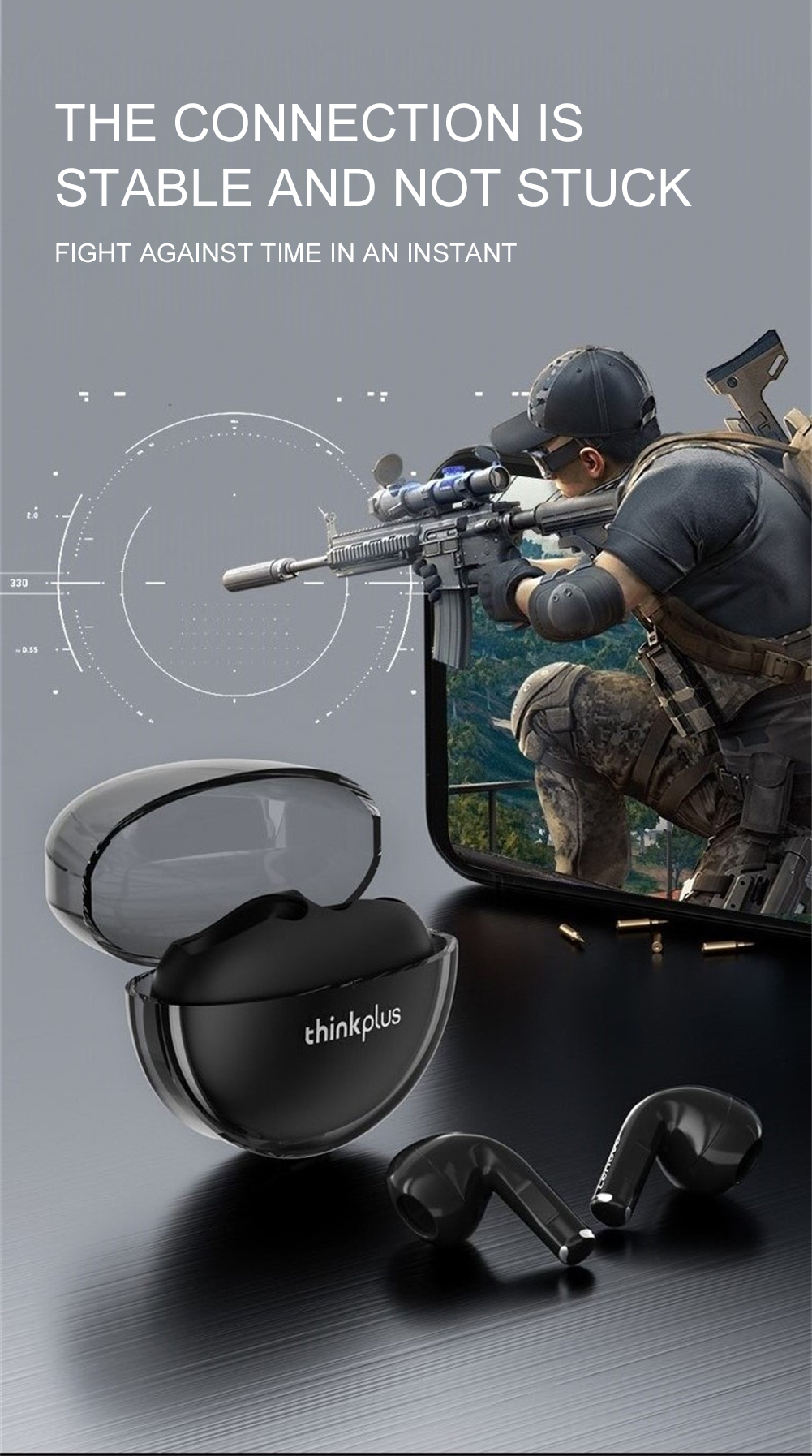 Lenovo LP80 Pro TWS bluetooth V5.3 Earphone Super Low Latency HiFi Stereo 180mAh Battery Touch Control Gaming Headset