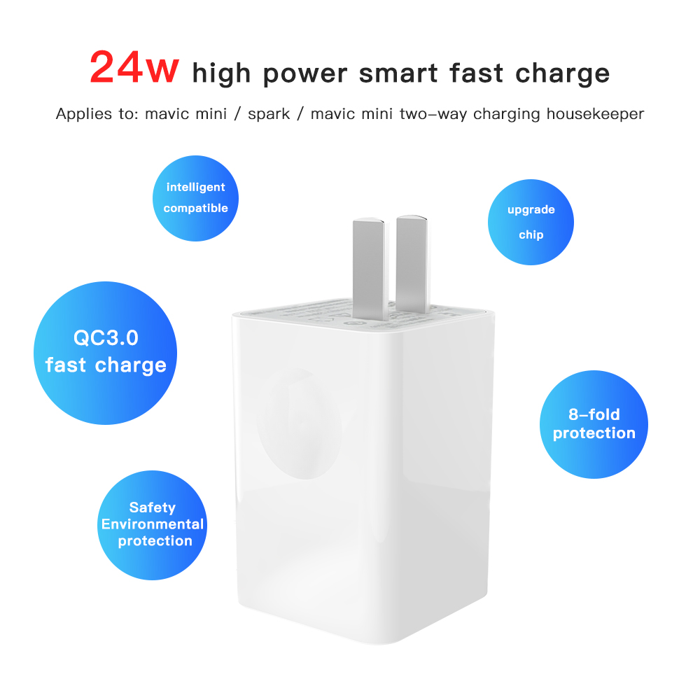 24W USB Fast Quick Charge Power Adapter Conversion Head for DJI Mavic Mini Spark RC Drone Quadcopter - Photo: 3
