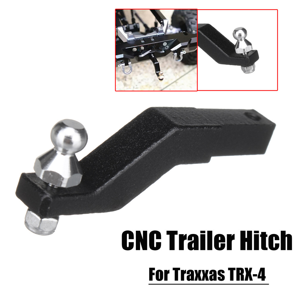 Aluminum Tow Trailer Drop Hitch Receiver Car Hook For 1/10 TRAXXAS TRX-4 Crawler Black - Photo: 2