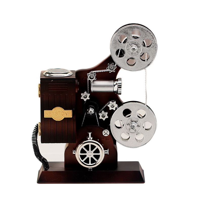 

Movie Film Projector Music Box Trinket Package Case for Gift Home Decoration