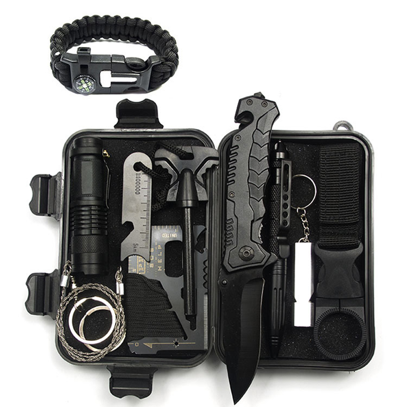

IPRee® A8 10 in 1 Outdoor EDC Survival Tools Case SOS First Aid Kit Emergency Multifunctional Box