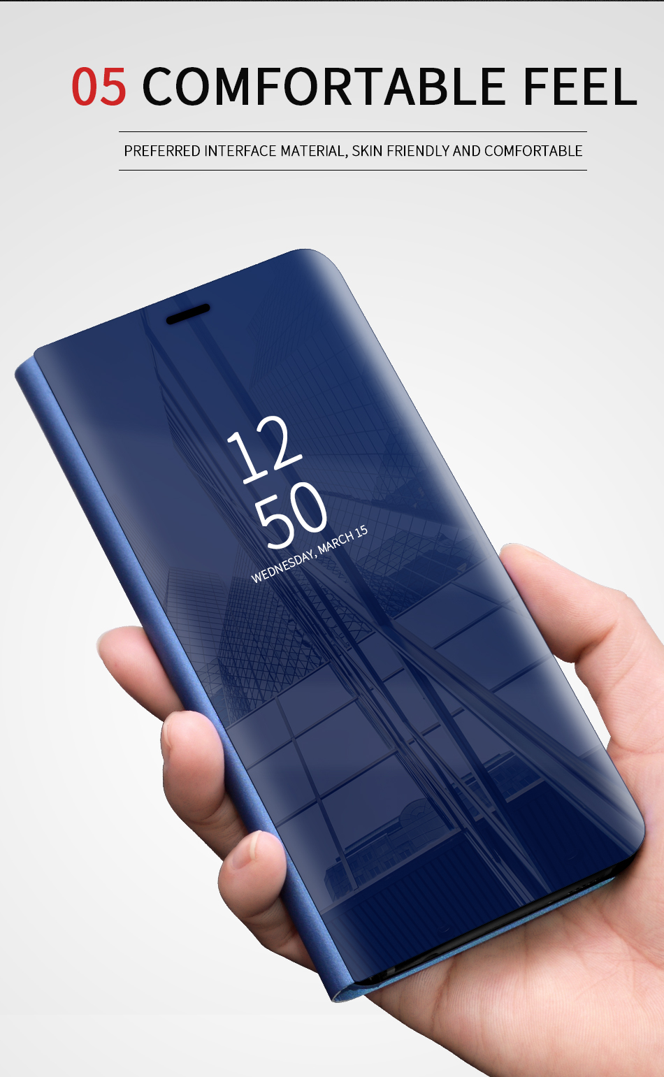 Bakeey Smart Sleep Mirror Window View Bracket Phone Case For Samsung Galaxy S9