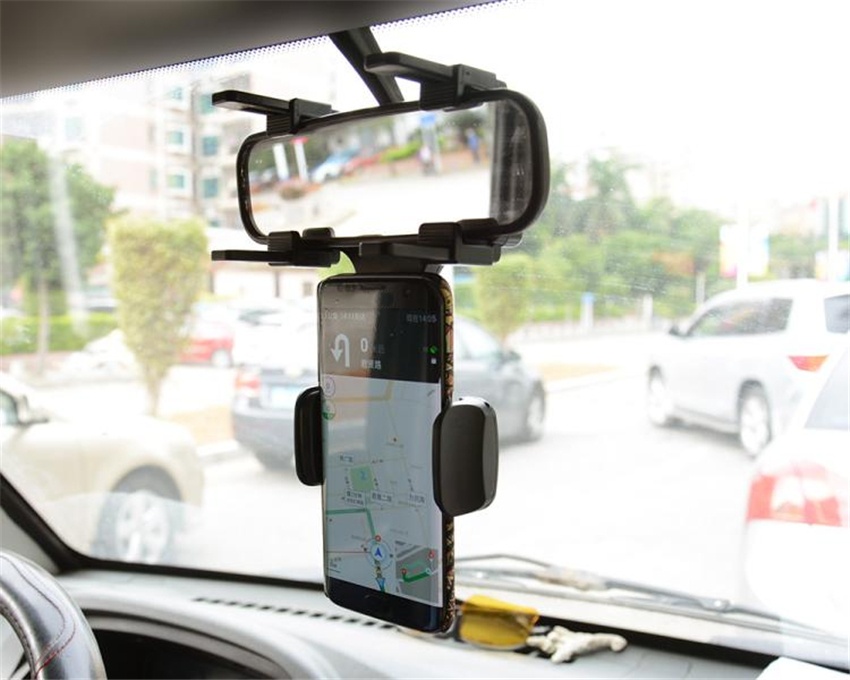 KELIMA 360° Rotation Rearview Mirror Mount Phone Holder for Phone 3.5-5.5 inches