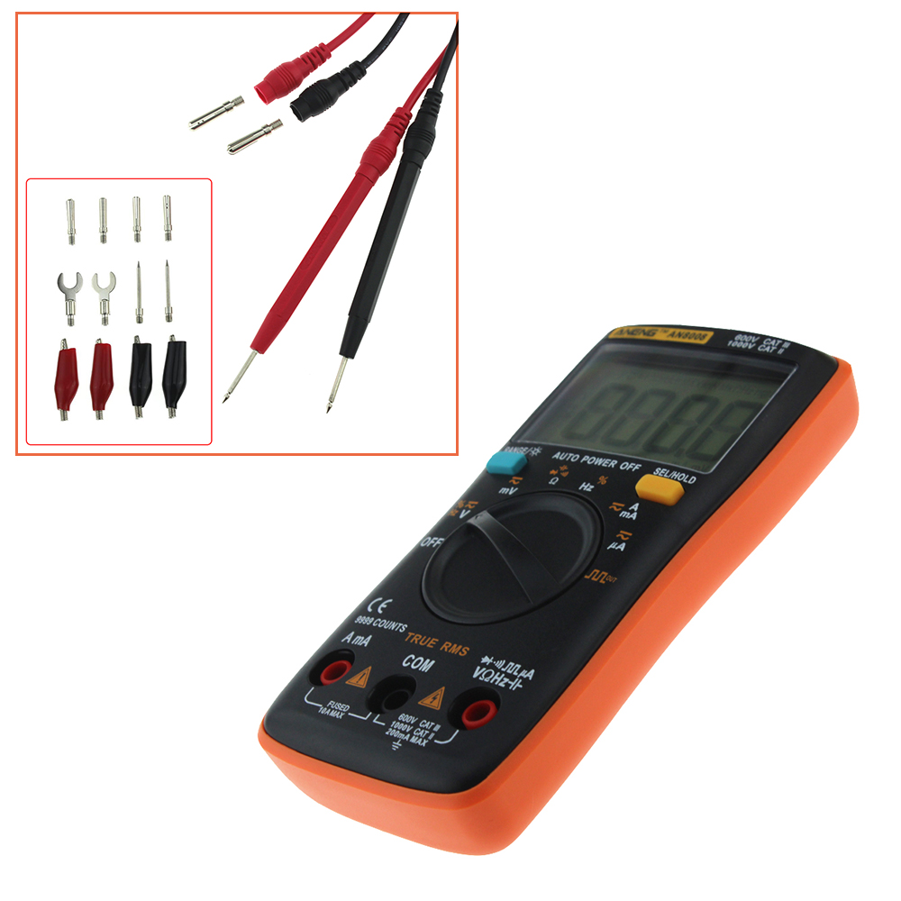 ANENG AN8008 True RMS Wave Output Digital Multimeter 9999 Counts Backlight AC DC Current Voltage Res 107