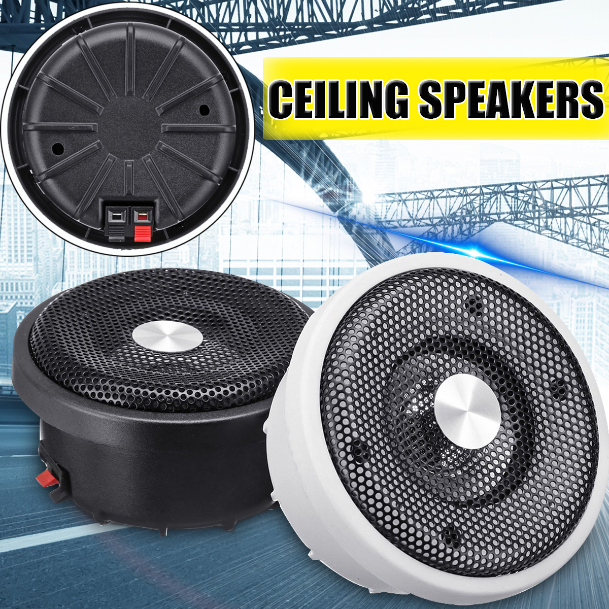 WEAH-330 Ceiling Wall Mount Speaker Stereo Sound Ceiling Home In-wall Flush Boat 