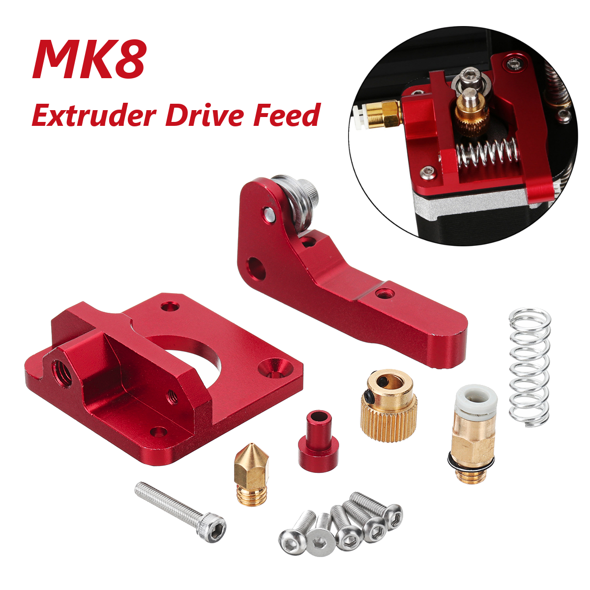 Upgraded Aluminum MK8 Extruder Drive Feed for CR-10 3D Printer Part 13