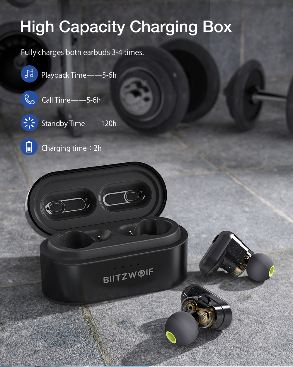 [Dual Dynamic Driver] Blitzwolf® BW-FYE7 TWS bluetooth 5.0 Earphone Heavy Bass Stereo Bilateral Calls Headphone with Charging Box