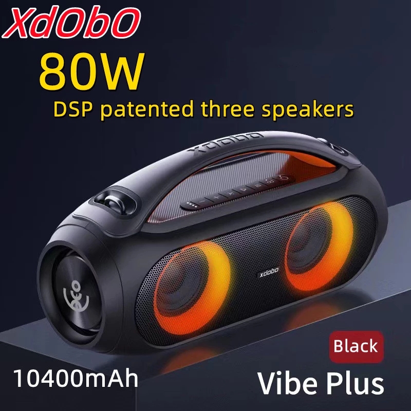 XDOBO Vibe Plus 80W bluetooth Speaker Portable Speaker 3 Drivers Dual Diaphragm Powerful Bass Wireless Outdoors Speaker