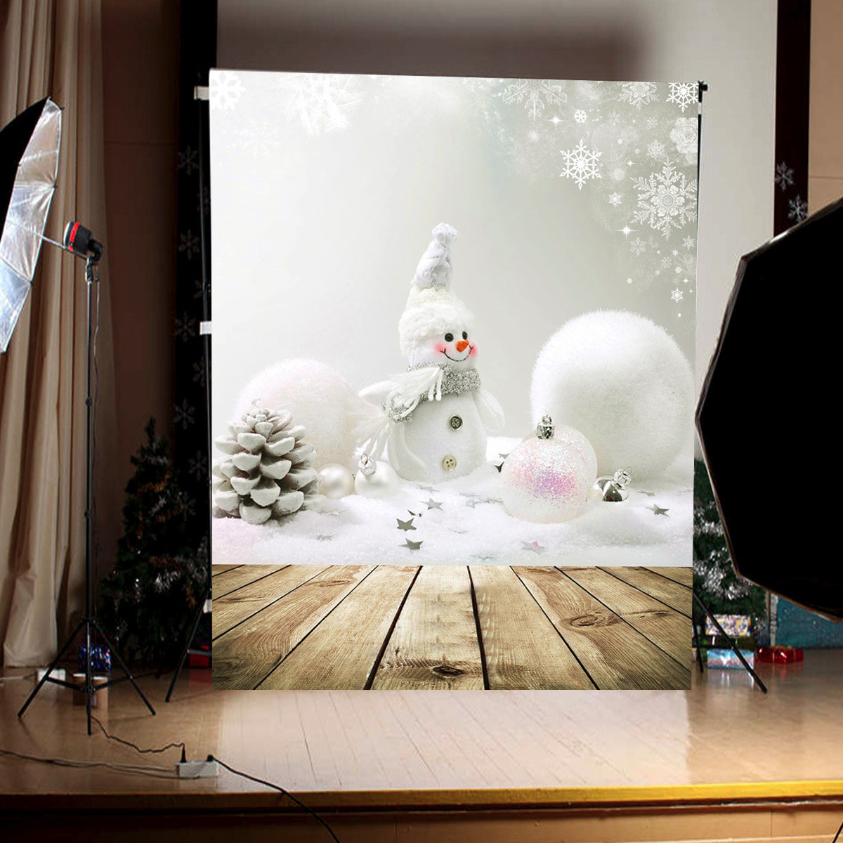 5x7ft Christmas Snowman Wall Board Studio Photo Photography Background Backdrop