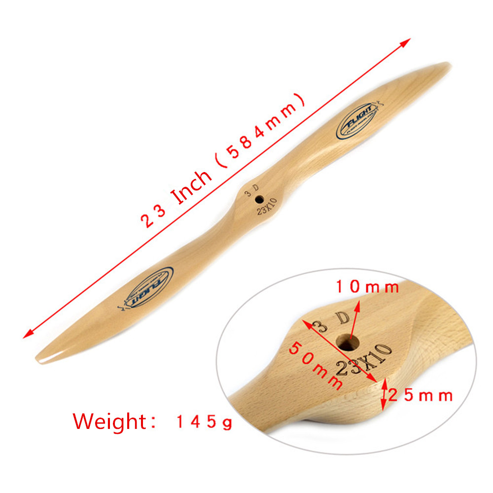1PC 2310 3D Wooden CW Propeller/ Beech Propeller 23*10 for RC Gasoline/ Petrol Airplane - Photo: 8