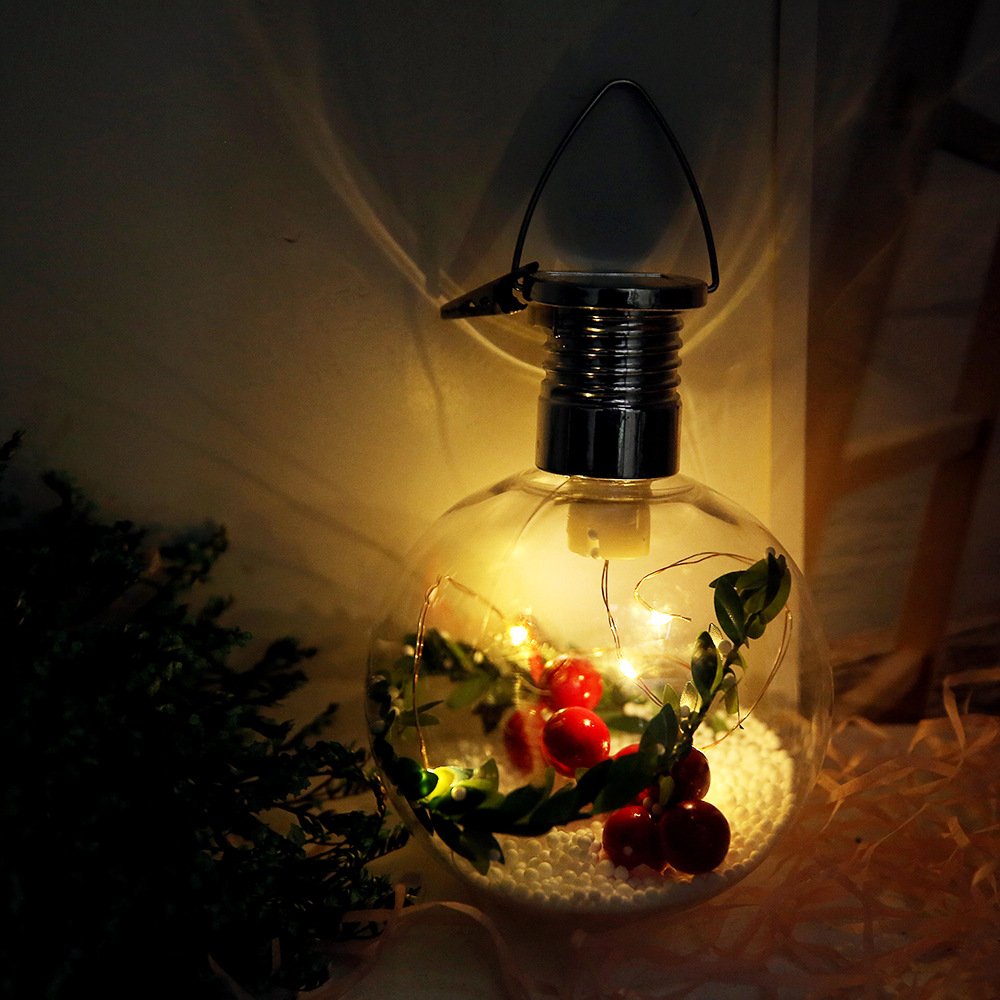 Solar Copper Wire Hanging Led Bulb Waterproof Outdoor Party Garden LED Light Lamp for Christmas Tree New Year Decorations Lights