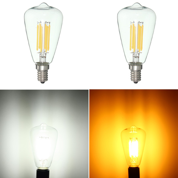 

E14 6w LED початка нити ретро чистый белый теплый белый свеча AC220V лампа свет лампы