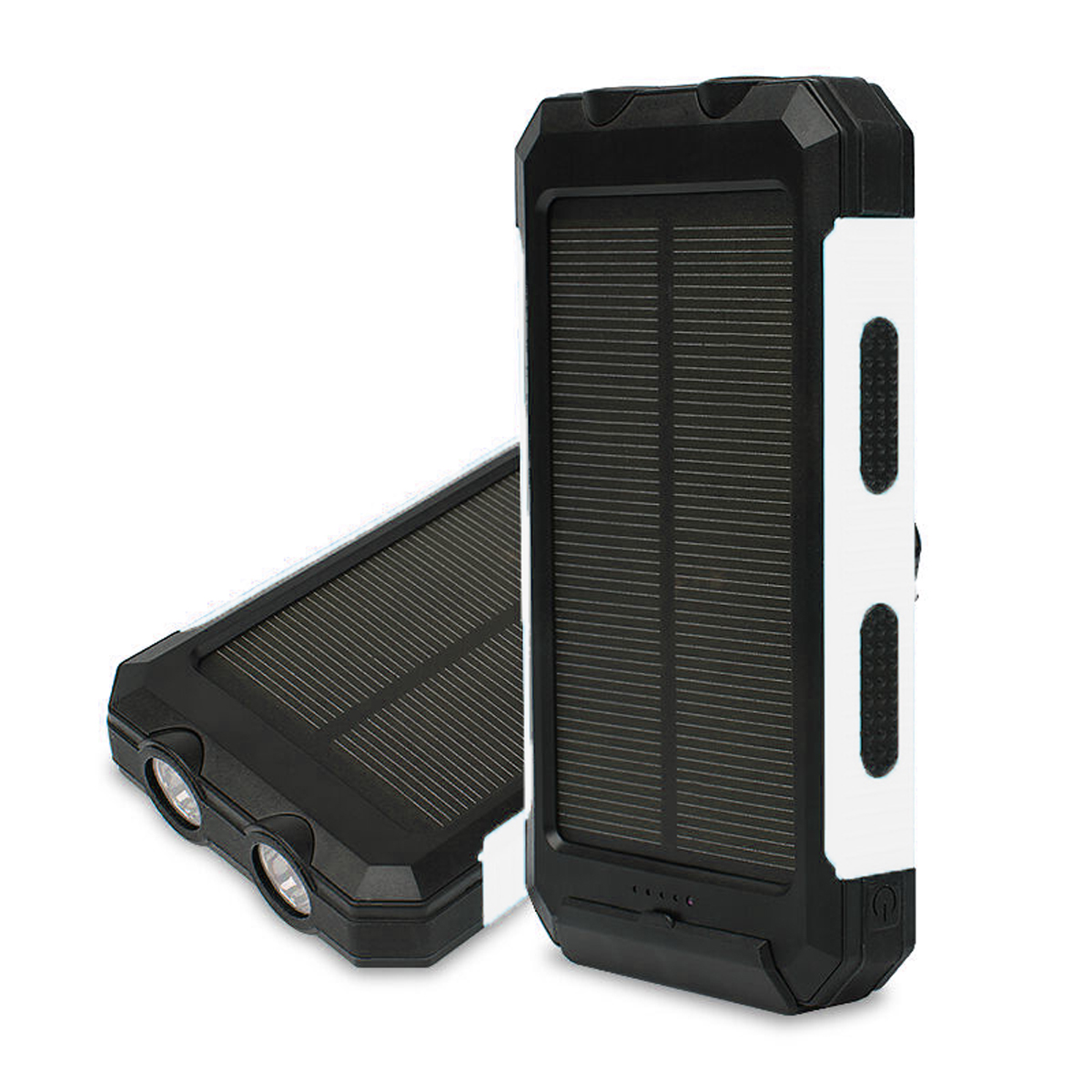 8000MAH Waterproof Solar Power Bank Solar Charger Built In Compass Dual USB Portable 2 LEDs Light