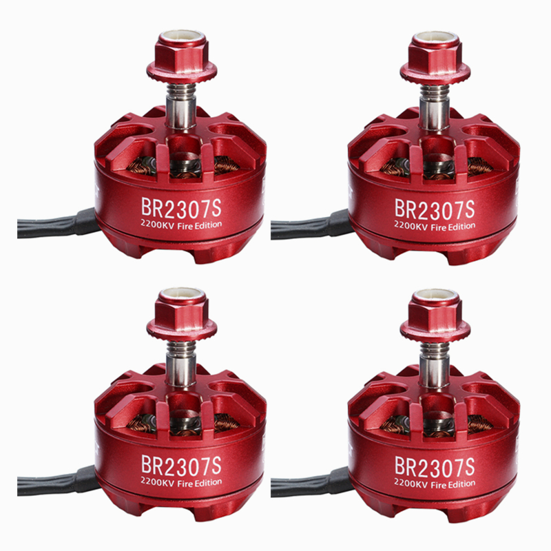 

4X Racerstar 2307 BR2307S Fire Edition 2200KV 2-5S Brushless Motor For X220 250 280 300 RC Drone FPV Racing