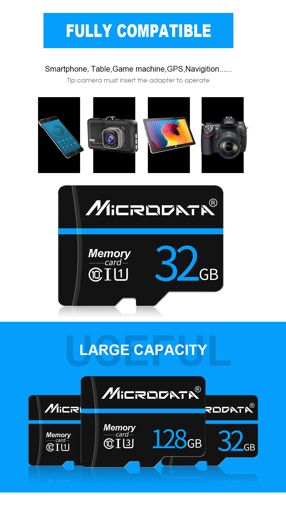 MicroDrive Class10 Mini SD Card TF Memory Card 16GB 32GB 64GB Micro SD Card Flash Card Smart Card for Phone Camera Driving Recorder