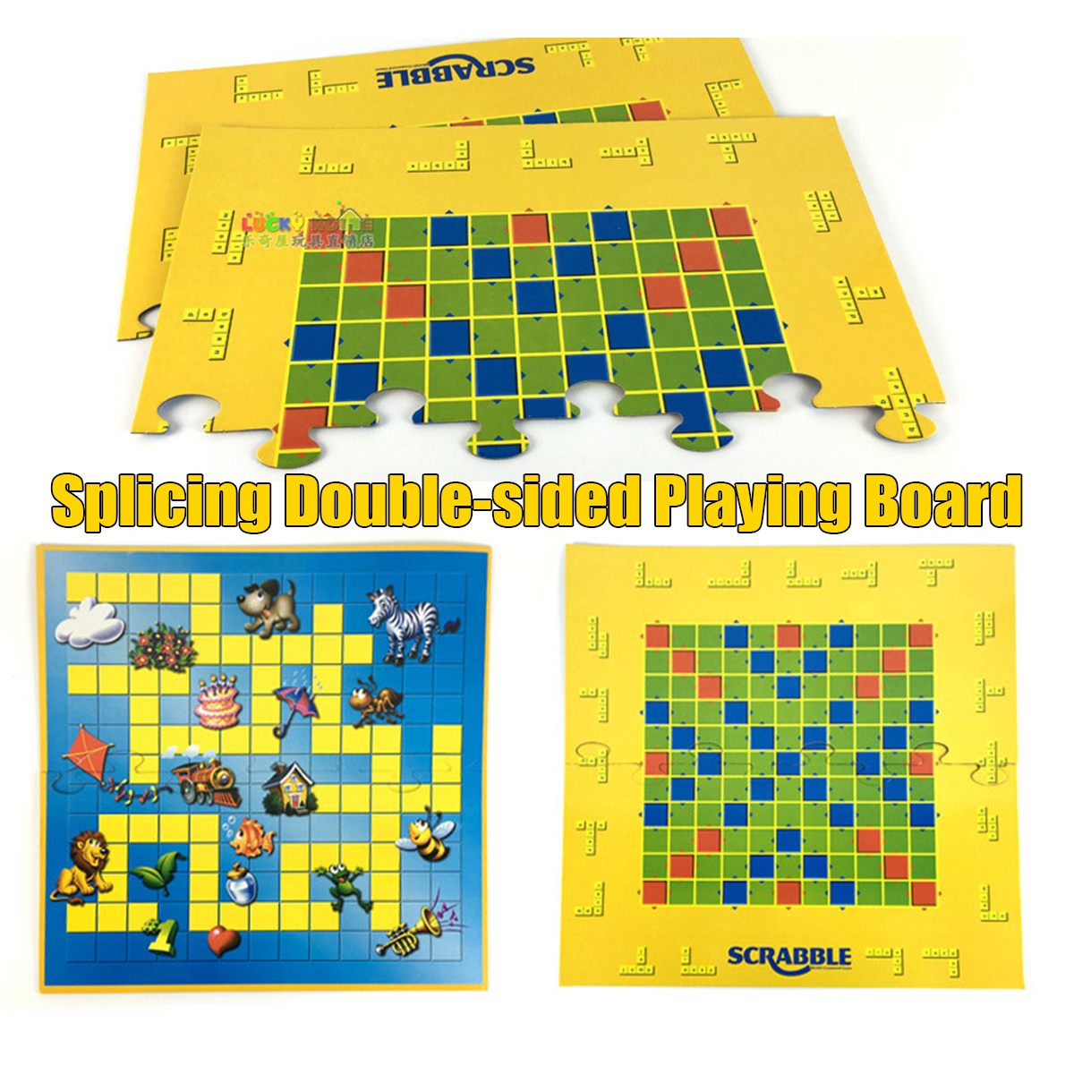 Letter Crossword Scrabble Junior Board Game Funny Gift Family Multiplayer Interaction Game Educational Toys - Photo: 2