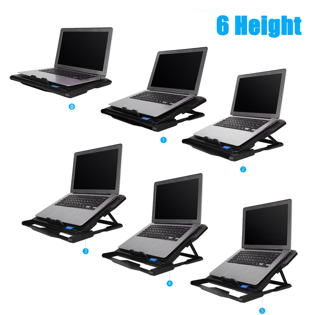 Adjustable Laptop Cooling Pad USB Cooler 6 Cooling Fans With Stand For 12-15.6 inch Laptop Use 15