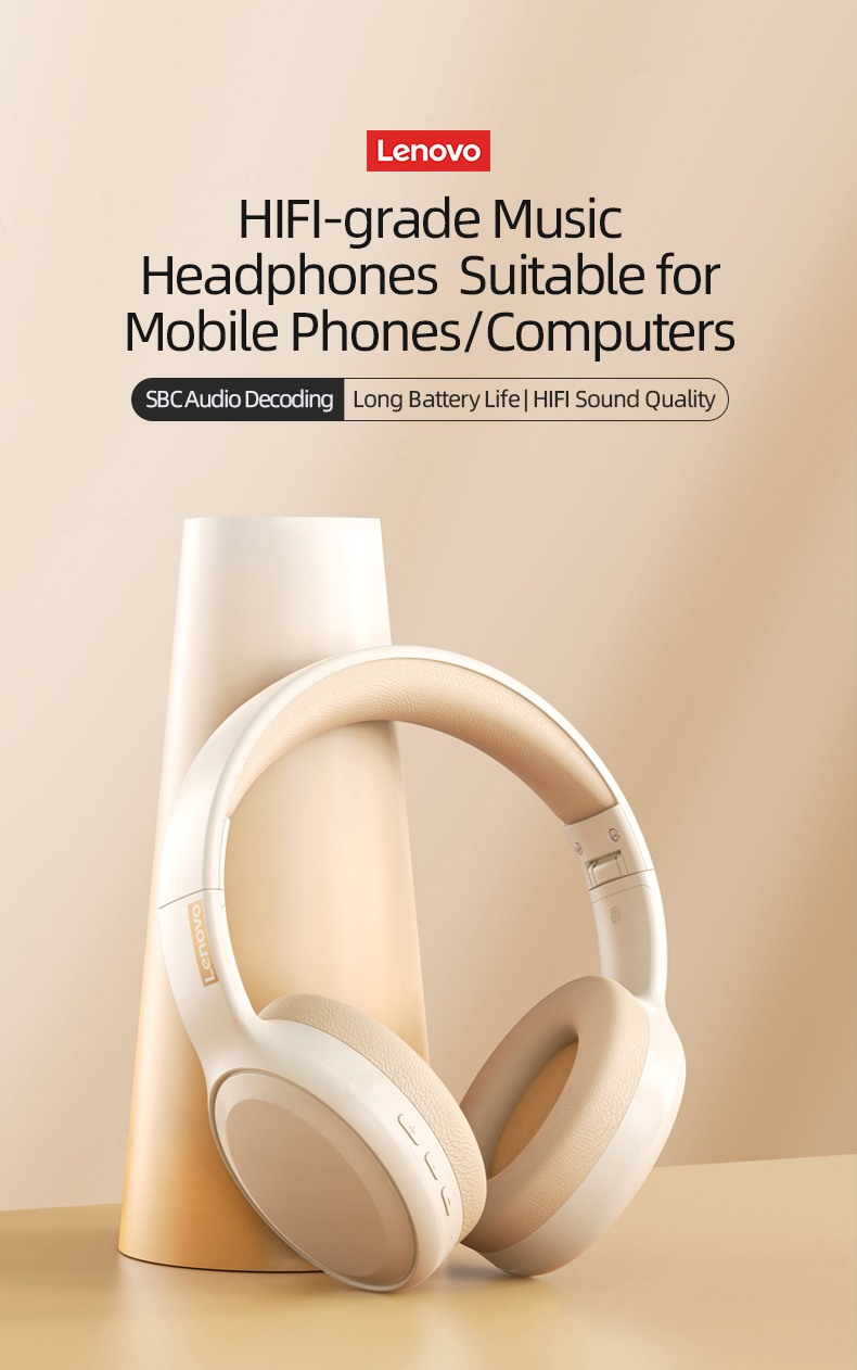 Lenovo TH30 Wireless Headset bluetooth 5.1 Headphone Hifi Stereo Music Headset Game Low Latency Headphones with Mic HD Call