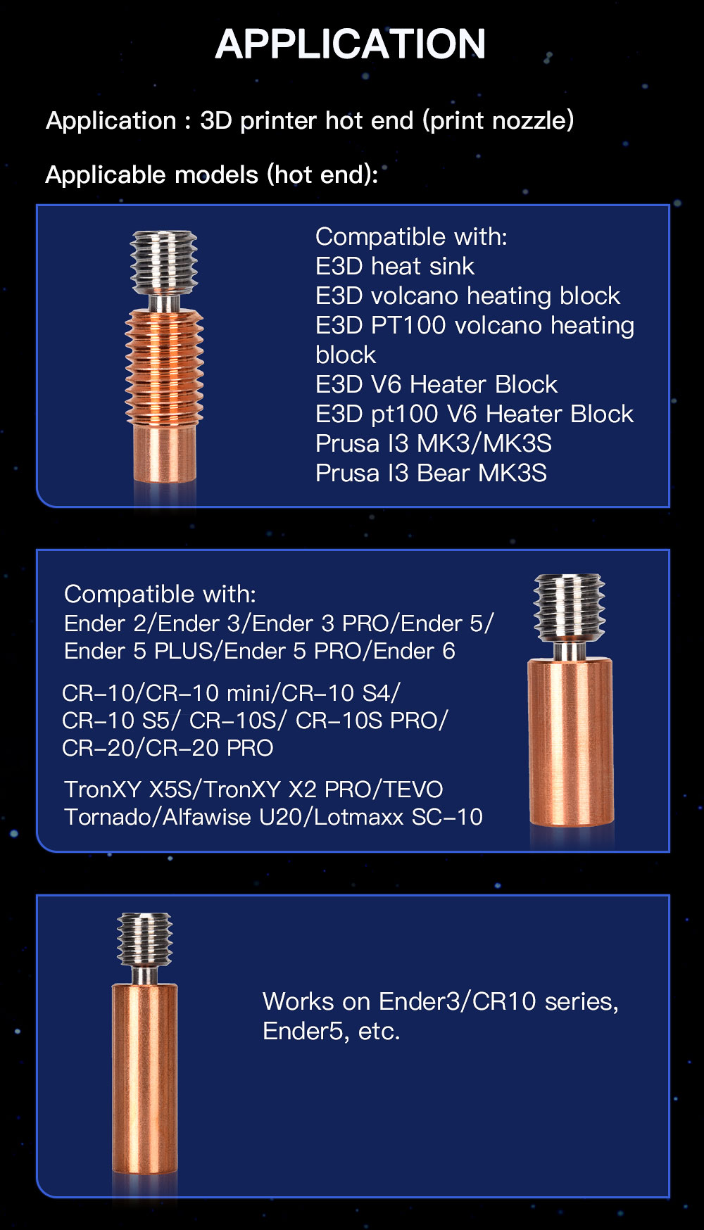 BIGTREETECH® Bi-metal Heatbreak Copper Titanium Alloy Throat V6 Remote/Ender3 Series/Water-cooled Version for For PT100 V6 Volcano Hotend Block Prusa i3 MK3 3D Printer
