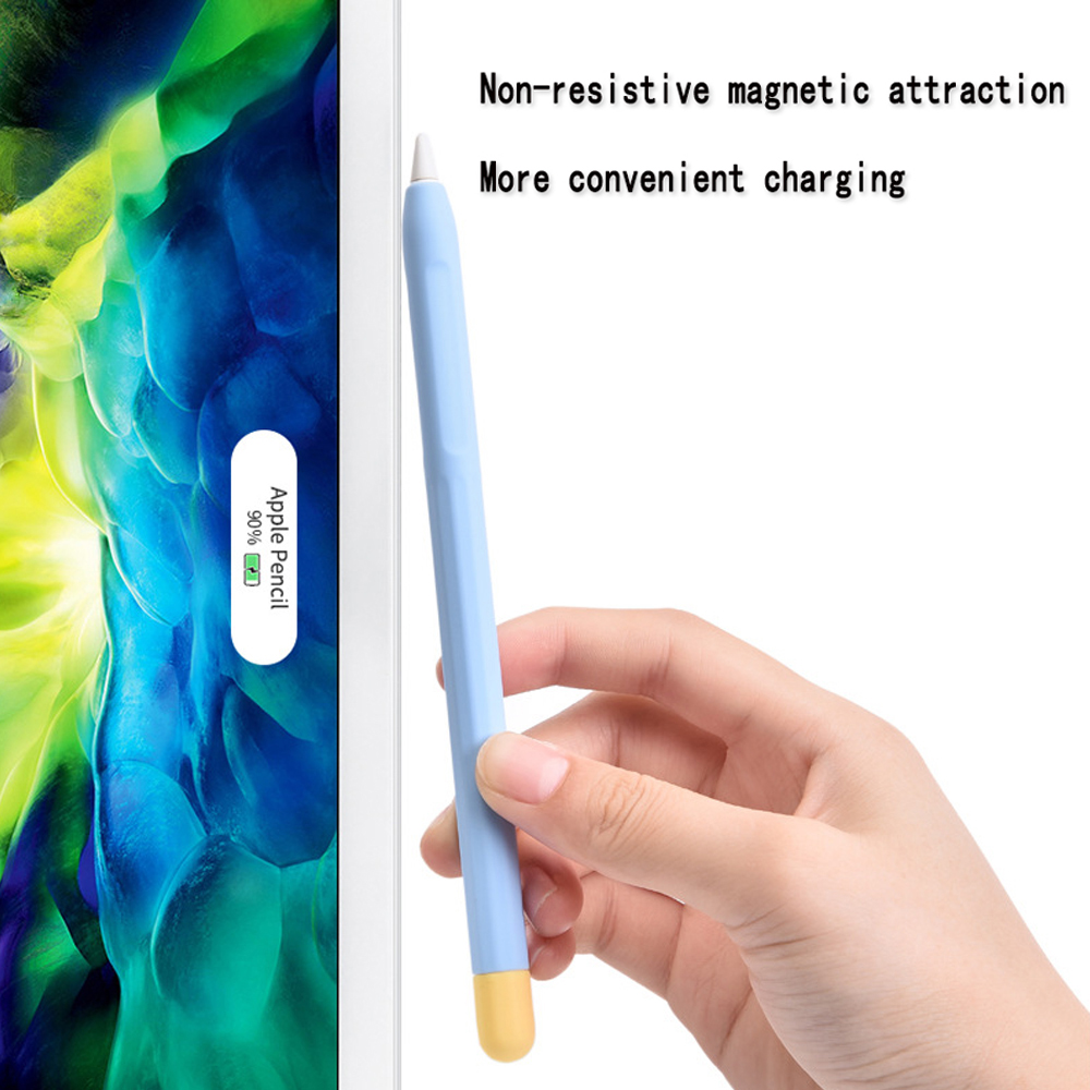 Bakeey Anti-Slip Anti-Fall Silicone Touch Screen Stylus Pen Protective Case with Cap for Apple Pencil 2nd Generation