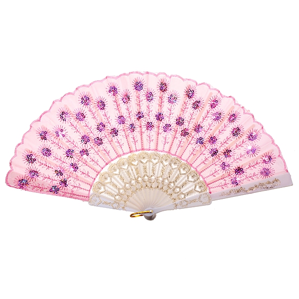 

Spanish Style Embroider Folding Hand Flower Fan Wedding Party 5 Colors