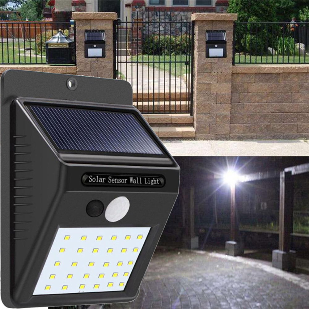 LED Solar Power Lamp Waterproof PIR Motion Sensor Garden Yard Wall Light Outdoor
