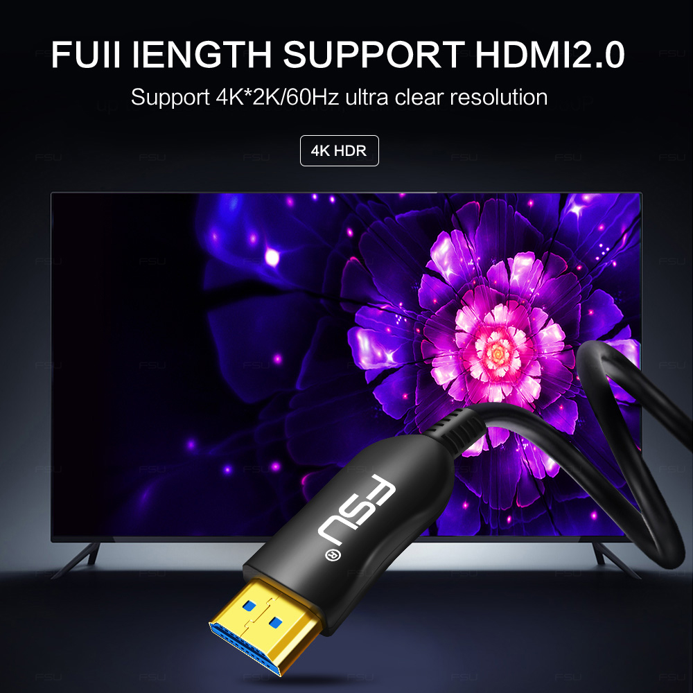 FSU HDMI Cable 4K@60Hz HDR HDCP 2.2 Adapter Cord for HDTV Box Projector
