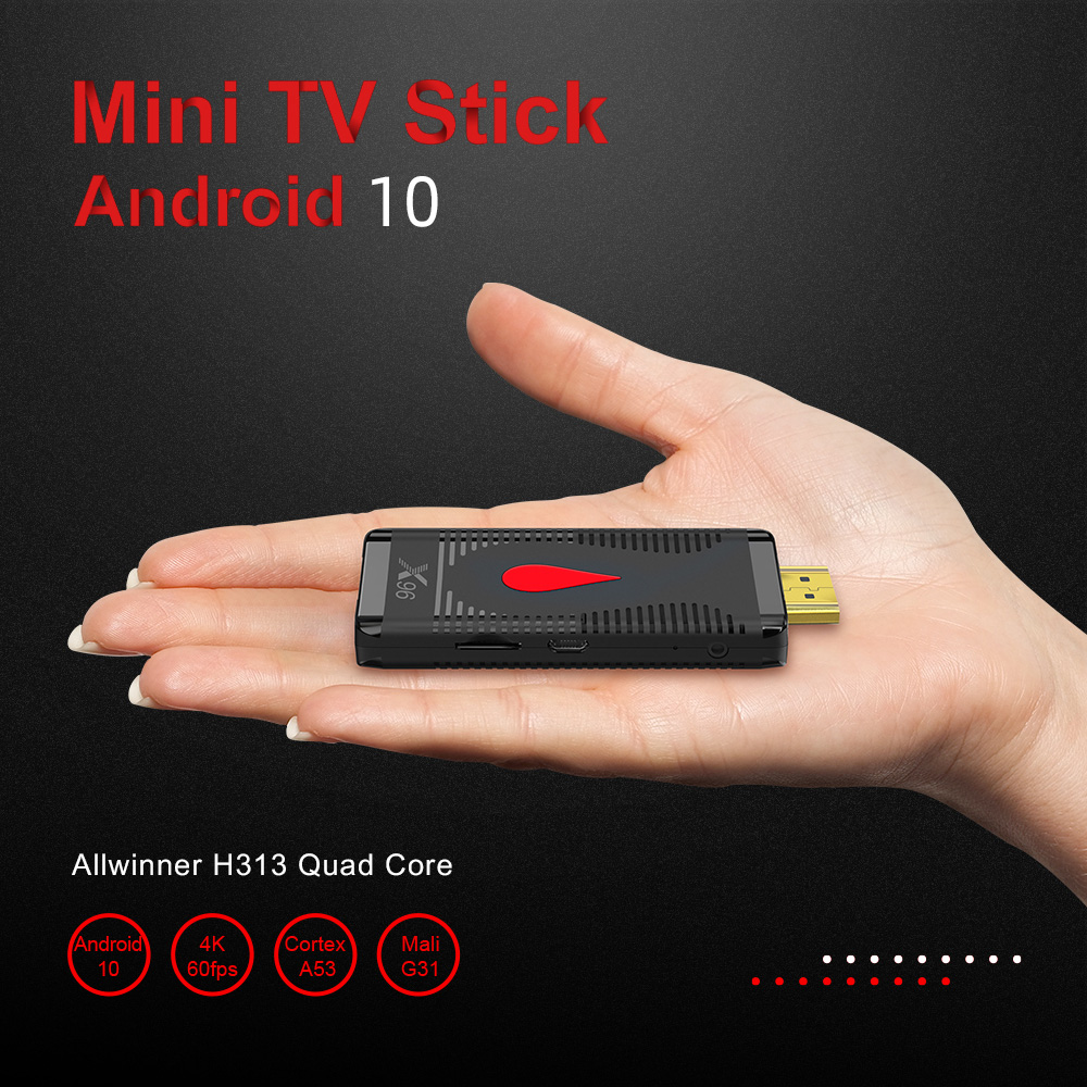 X96 S400 TV Stick Allwinner H313 2GB 16GB Android 10.0 HD 4K H.265 2.4G WIFI Support Google Play Youtube Netflix TV Dongle