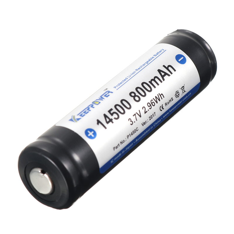 KeepPower P1450C 3.7V 800mAh Protected Rechargeable 14500 Li-ion Battery