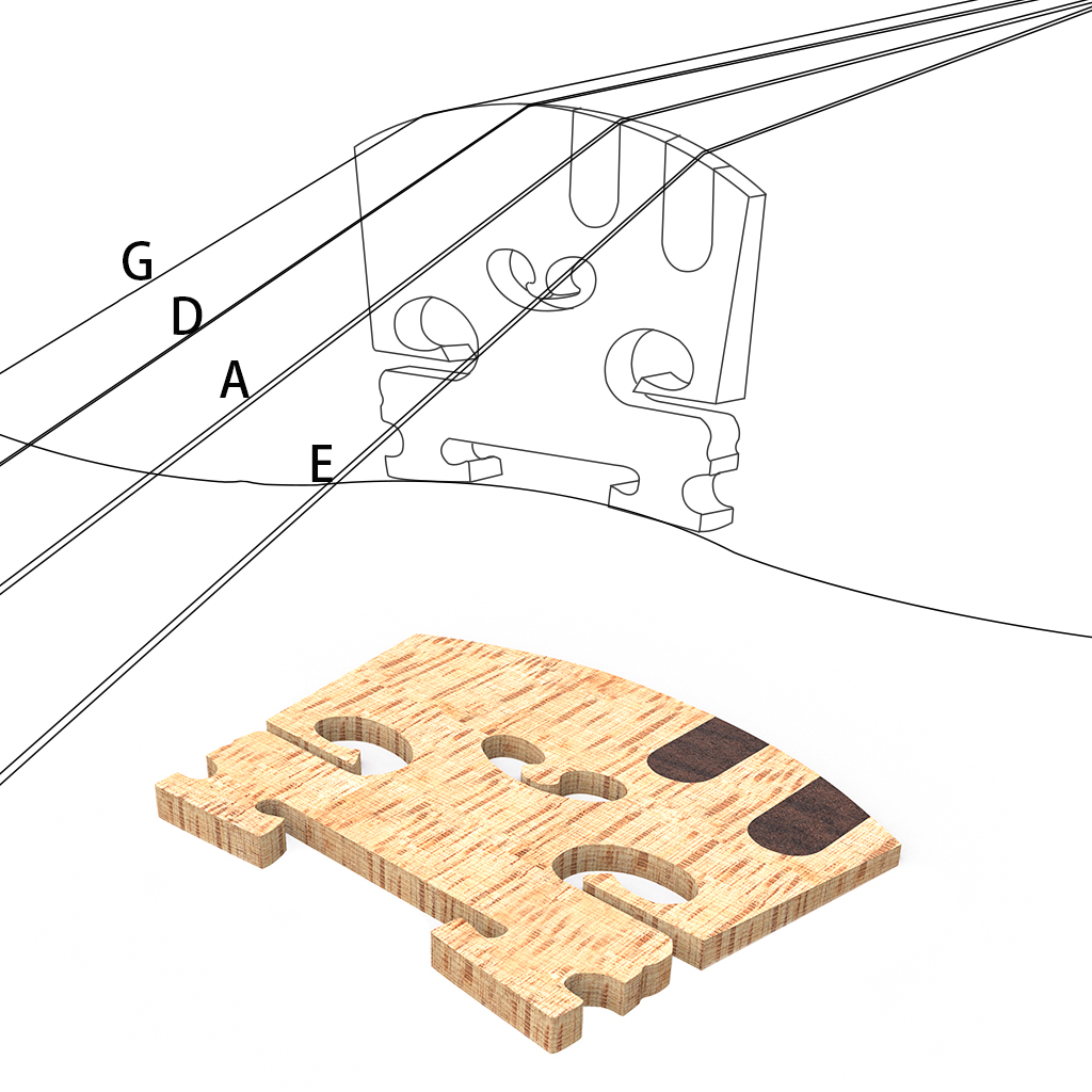 NAOMI 1PC Master AA Grade Snow Flake Texture Maple Violin Bridge 4/4 Violin Bridge Replacement With E A Ebony Inlay