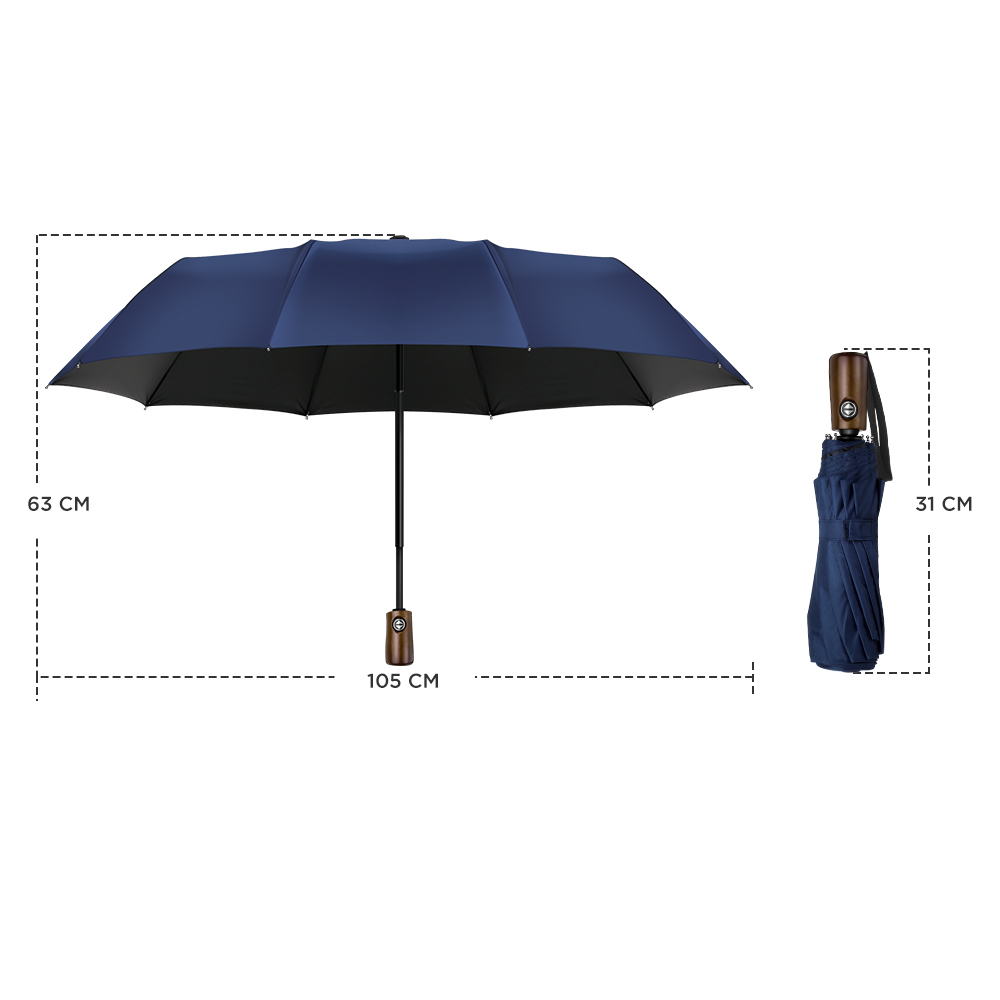 Xmund XD-HK5 2-3 People Wood Handle Automatic Folding Umbrella Portable Waterproof Camping Sunshade 19