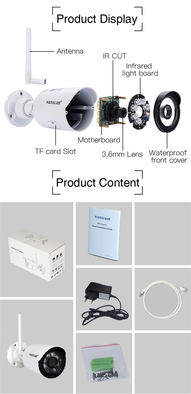 Wanscam HW0022 1080P WiFi IP Camera Wireless CCTV 2MP Outdoor Waterproof Onvif Security Camera Support 128G TF Card 124