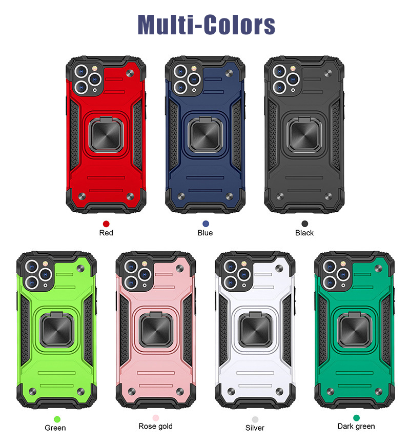 Bakeey for iPhone 12 Pro Max / 12 Pro / 12 / 12 Mini Case Armor Bumpers Shockproof Magnetic with 360 Rotation Finger Ring Holder Stand PC Protective Case