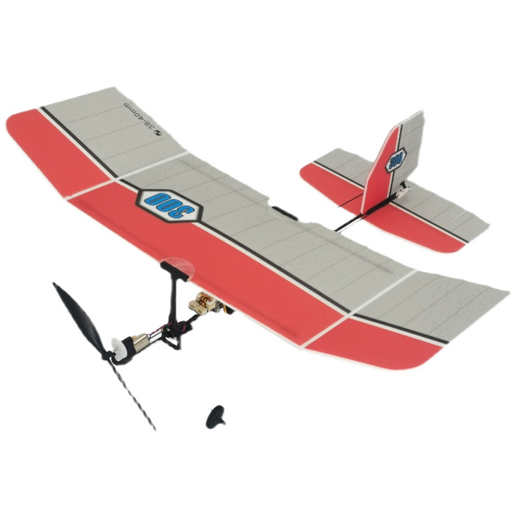 TY Model 300 Red 300mm Wingspan PP Foam DIY Micro Indoor Slow Flyer RC Airplane Glider KIT With Gear Box for Beginners