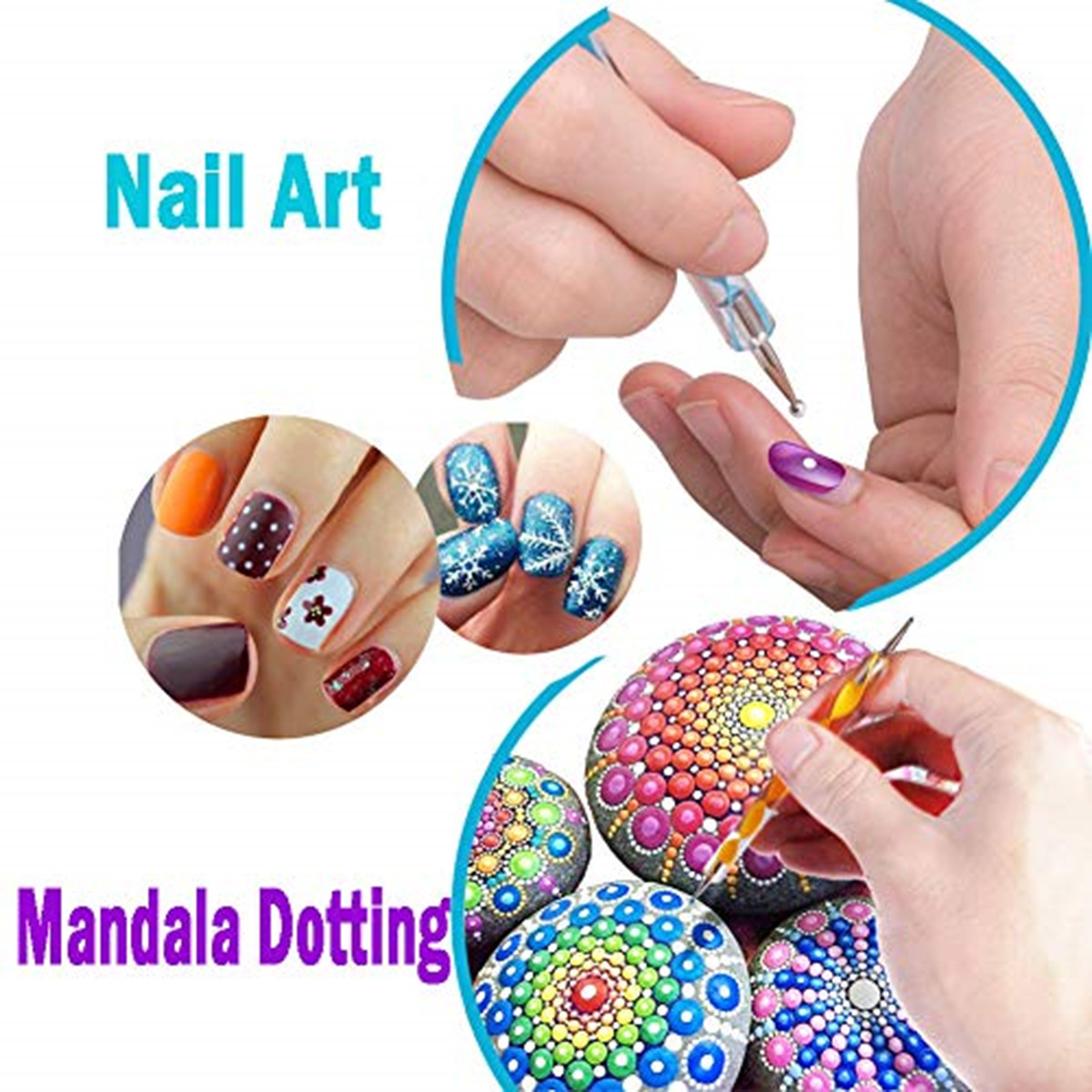 40Pcs/set DIY Mandala Dotting Tools Set For Painting Rocks Dot Kit Rock Stone Painting Pen Polka Dot Art Tool Template Cosmetic