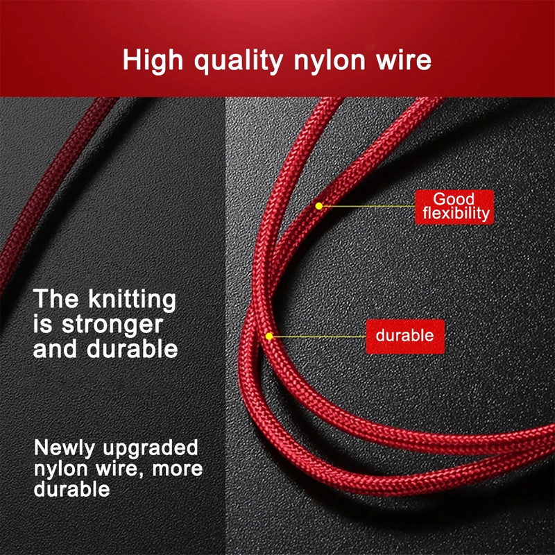 2A USB-A to Type-C/Micro/iP Cable Fast Charging Data Transmission Nylon Braided Core Line 1.2M Long for iPhone14 Pro for Huawei P50 for ViVo Y70s for Xiaomi Mi13